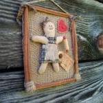 Rustic Primitive Gingerbread Girl With Rolling Pin..