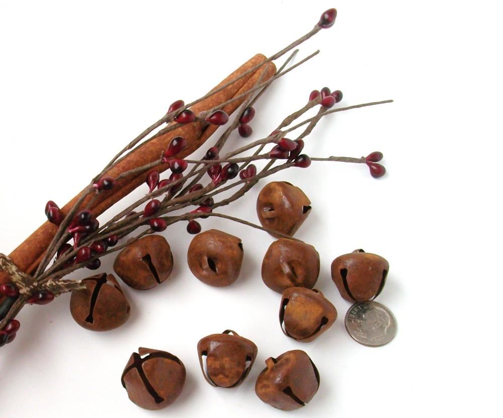 Rusty Jingle Bells - 20mm - Medium Size - Crafting Or Sewing Supply - 10 Count Package