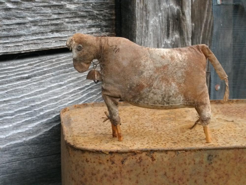 Pdf E-pattern Primitive Cow Doll - Shelf Sitter Or Tuck - For Your Hutch, Cupboard Or Mantel
